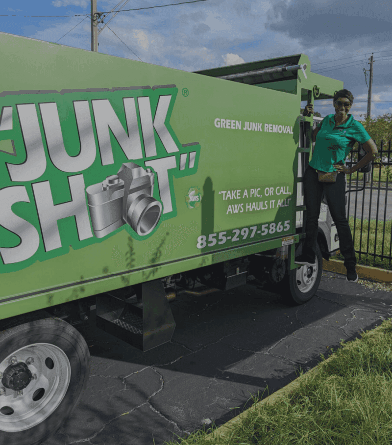 Junk Shot branded truck on the road