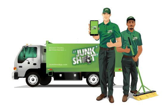 Junk Shot team loading old electronics and e-waste into a truck for recycling
