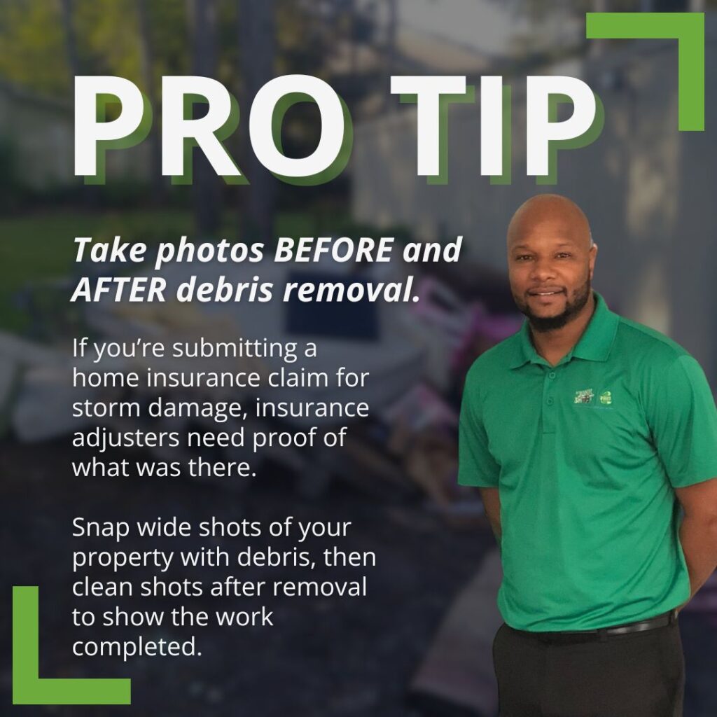 pro tip for storm damage yard debris removal