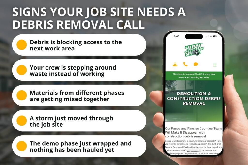 Six warning signs your job site needs debris removal now.