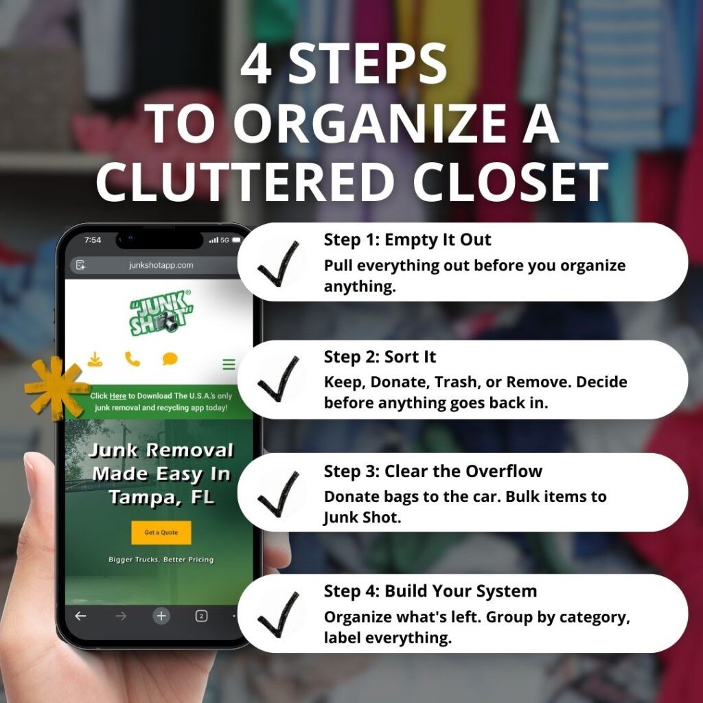 steps to organize a closet